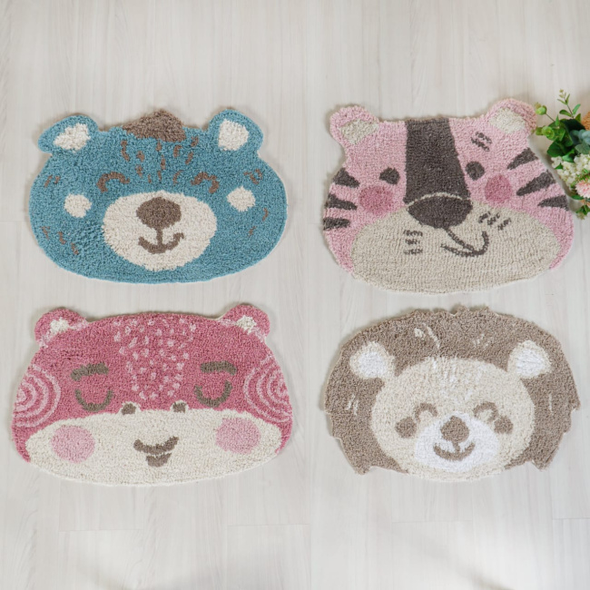 Tapete Infantil Animais da Floresta Algodão 60cm x 50cm - Ursinha