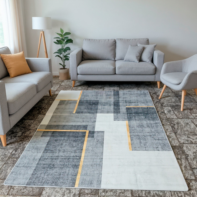 Tapete Sala ou Quarto Velvet Belga Antiderrapante Moderno Luxo 2,00m x 2,30m - Belliani