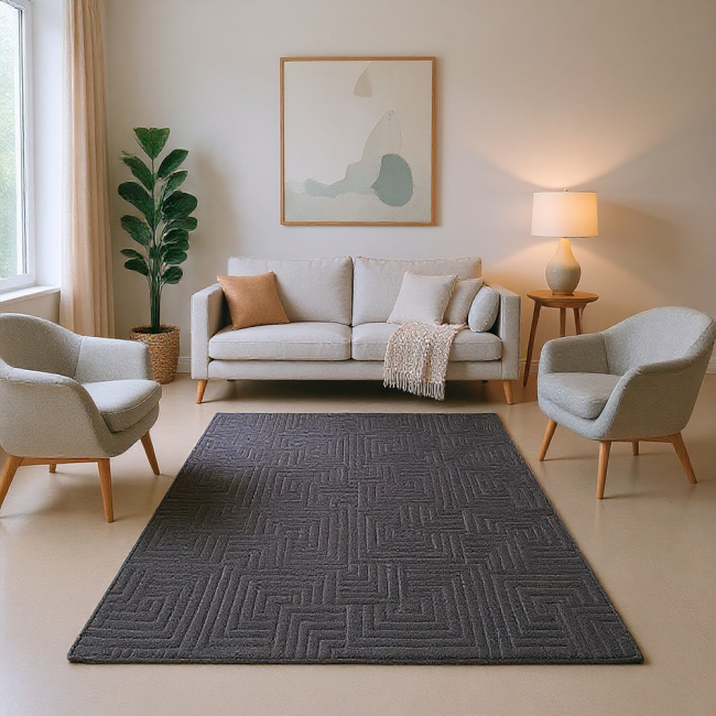 Tapete Velvet Nacar 1,40m x 2,00m 01 Peça - Mosaico Preto