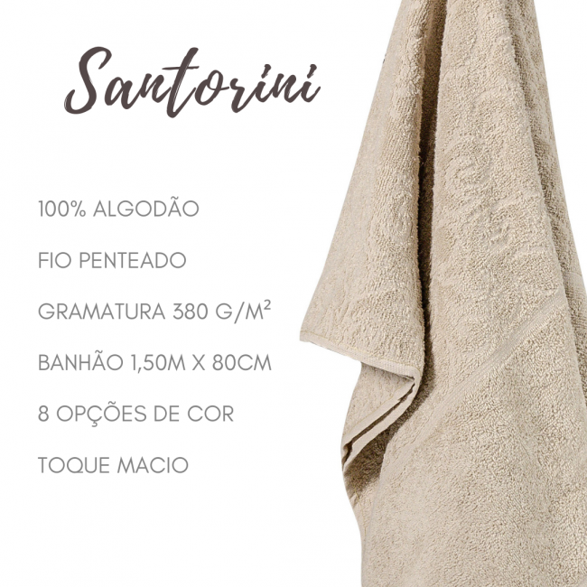 Toalha de Banho Santorini 100% Algodão 01 Peça - Bege