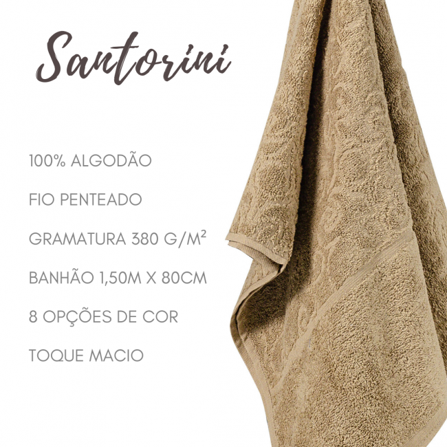 Toalha de Banho Santorini 100% Algodão 01 Peça - Marrom Claro