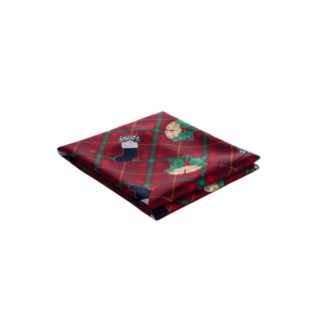 Toalha de Mesa Natal Estampado para 04 Lugares - Xadrez Vermelho