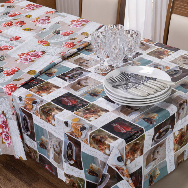 Toalha de Mesa Retangular Térmico Dupla Face 2,50m x 1,40m - Cafézinho