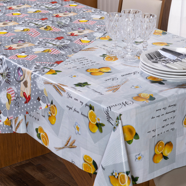 Toalha de Mesa Retangular Térmico Dupla Face 2,50m x 1,40m - Laranjas