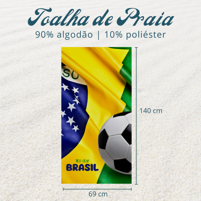 Toalha de Praia ou Piscina Brisa Super Absorvente 01 Peça - Brasil