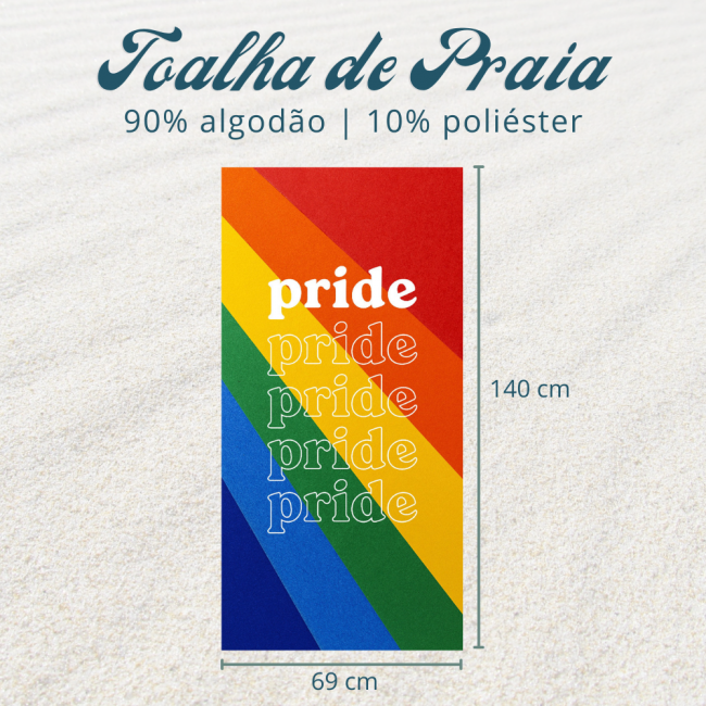 Toalha de Praia ou Piscina Brisa Super Absorvente 01 Peça - Pride