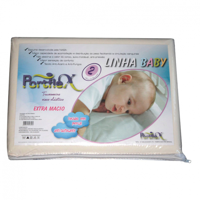 Travesseiro Nasa Visco Elástico Baby Antisufocante Portflex