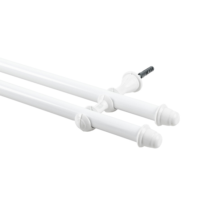 Varão Duplo para Cortina de 3 Metros Espessura 19mm - Branco