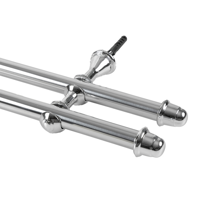 Varão Duplo para Cortina de 4 Metros Espessura 19mm - Prata