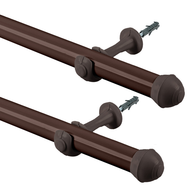 Varão Simples para Cortina de 4 Metros Espessura 28mm - Tabaco