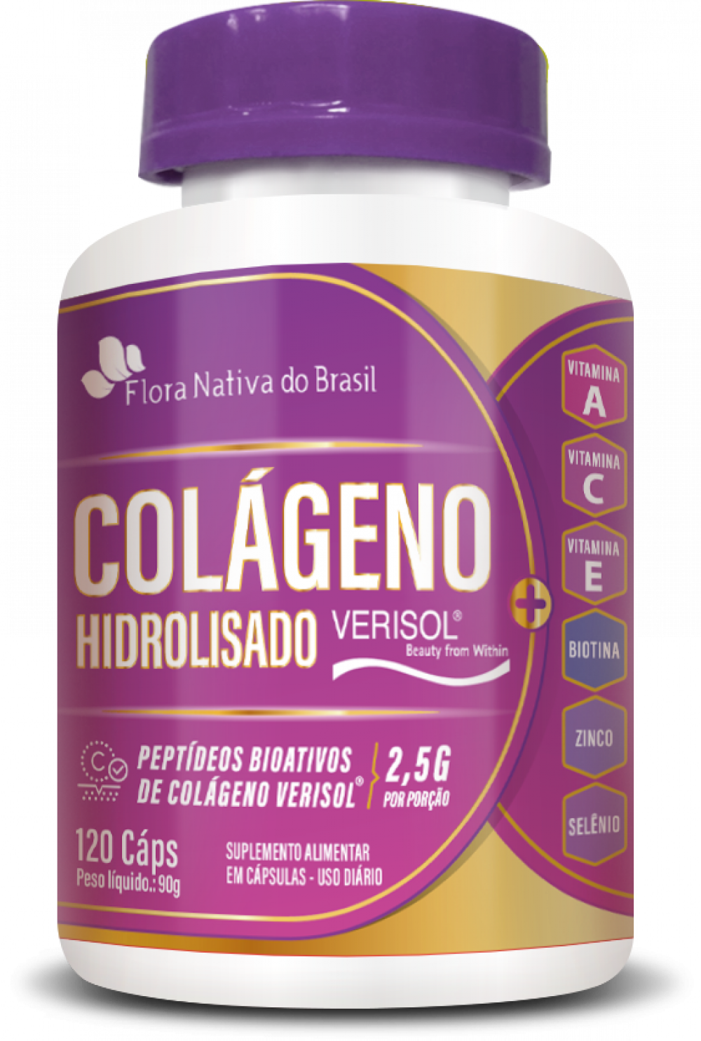 Colágeno Verisol + Associação. 750mg 120 Cápsulas - Botanyc