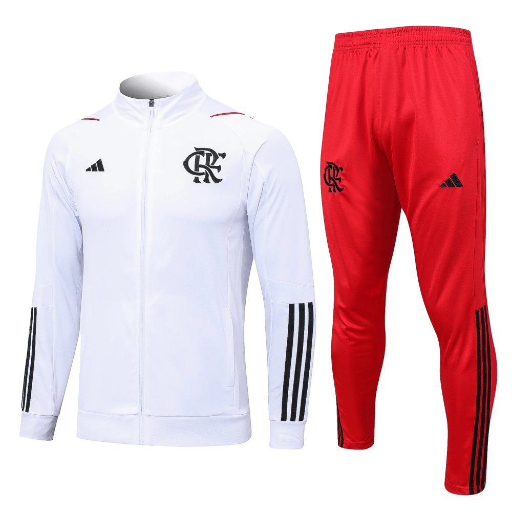 CONJUNTO DE FRIO DO FLAMENGO - BRANCO E VERMELHO - Black Sports