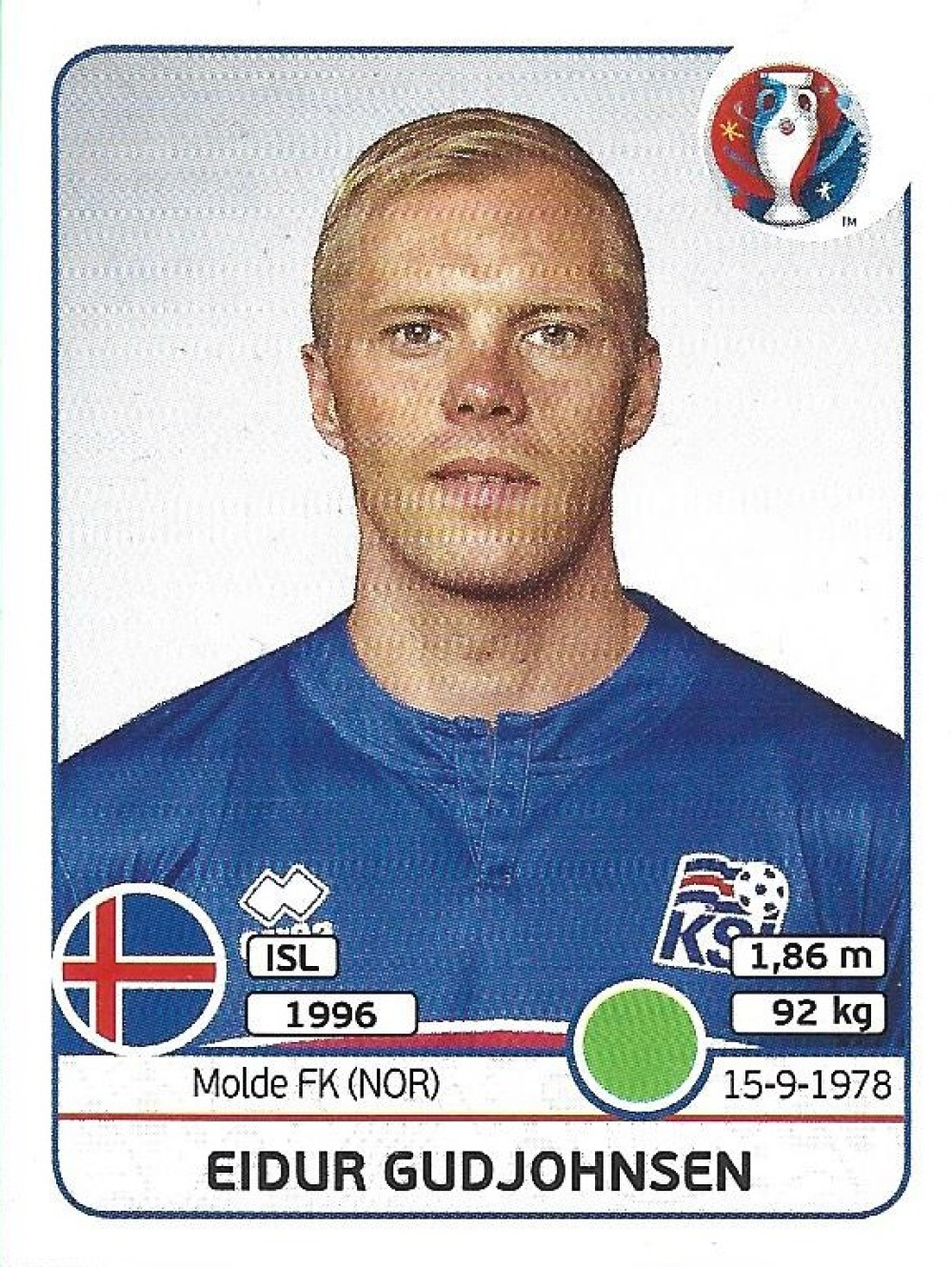 199★サッカー★eidur gudjohnsen★prostars 628 - Islândia - Eidur Gudjohnsen - Brazil Stickers