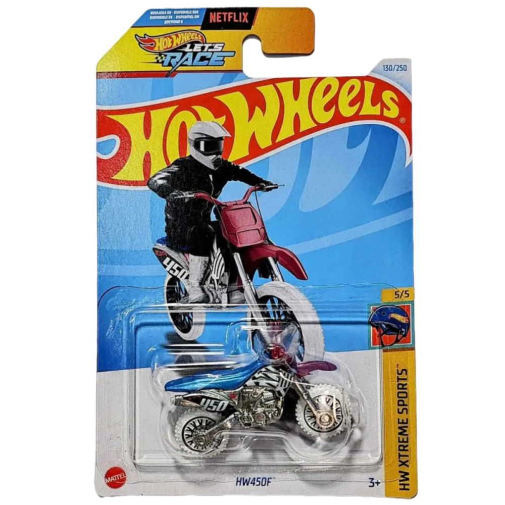 Hot Wheels - HW450F - HW Xtreme Sports 5/5 - HTD59 - Short Card - Netflix Let's Race - Motocross - Mattel 2024-1:64