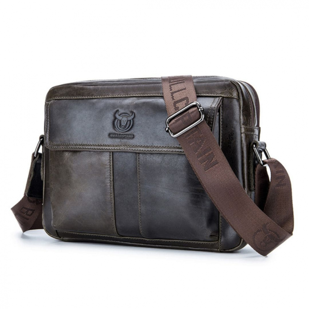 Bolsa De Ombro De Couro Masculina Vintage Man - BLACK BÚFALO