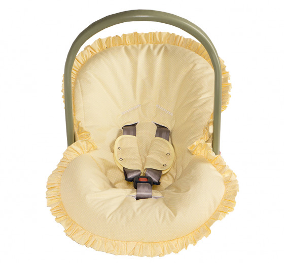 Capa para Bebê Conforto Poá Amarelo