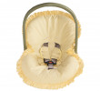 Capa para Bebê Conforto Poá Amarelo + Protetor de Cinto 02 peças