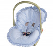 Capa para Bebê Conforto Poá Azul + Protetor de Cinto 02 peças