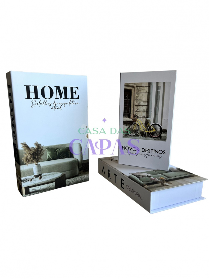 Conjunto Caixa Porta Objetos/Livro Decorativa Luxo - Arte