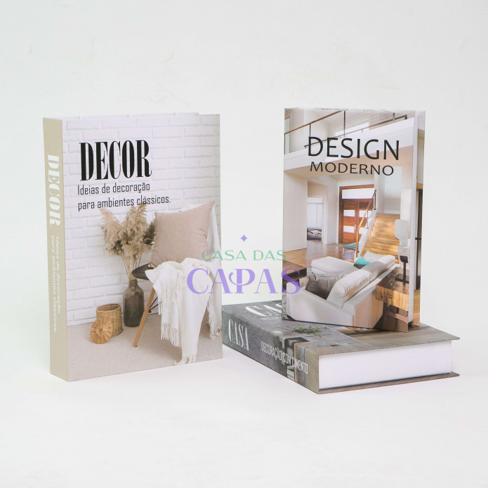 Conjunto Caixa Porta Objetos/Livro Decorativa Luxo -Decor