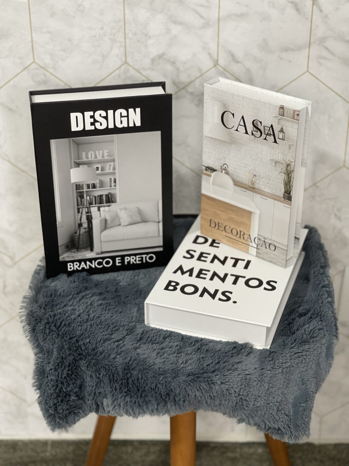 Conjunto Caixa Porta Objetos/Livro Decorativa Luxo - Design
