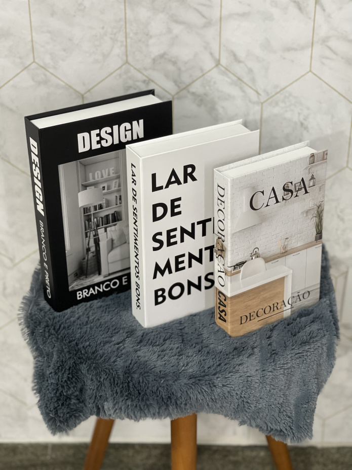 Conjunto Caixa Porta Objetos/Livro Decorativa Luxo - Design