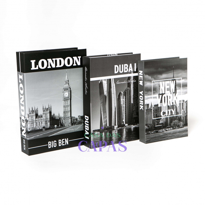 Conjunto Caixa Porta Objetos/Livro Decorativa Luxo - Dubai