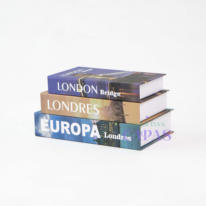 Conjunto Caixa Porta Objetos/Livro Decorativa Luxo -Europa