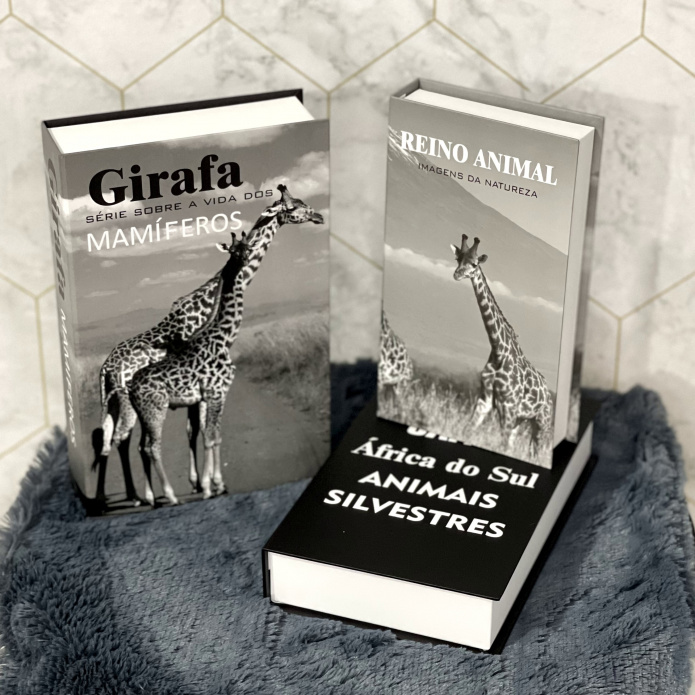 Conjunto Caixa Porta Objetos/Livro Decorativa Luxo - Safari