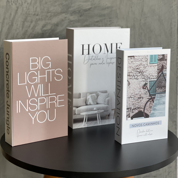 Conjunto Caixa Porta Objetos/Livro Decorativa Luxo - Home