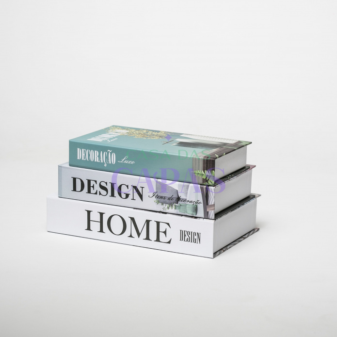 Conjunto Caixa Porta Objetos/Livro Decorativa Luxo - Living