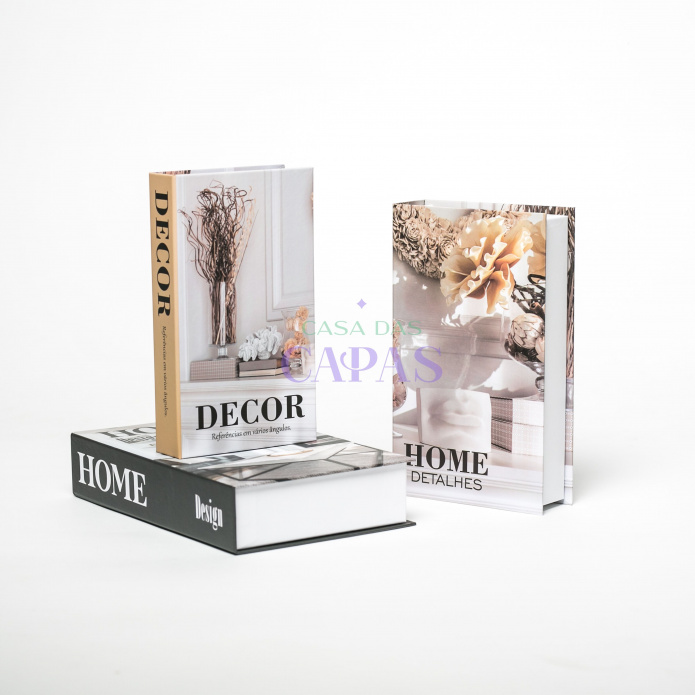 Conjunto Caixa Porta Objetos/Livro Decorativa Luxo - Moderno