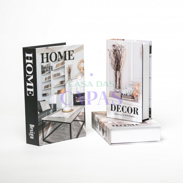Conjunto Caixa Porta Objetos/Livro Decorativa Luxo - Moderno