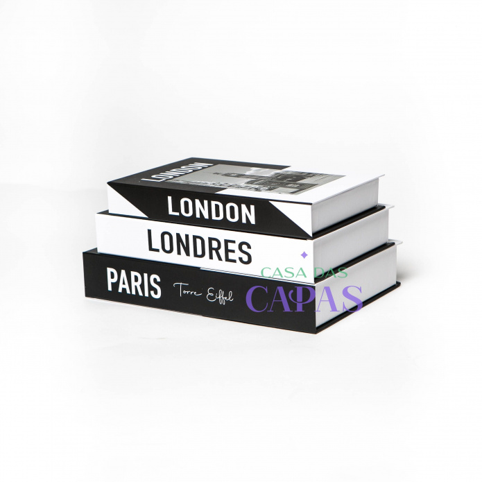 Conjunto Caixa Porta Objetos/Livro Decorativa Luxo - Torre Eiffel