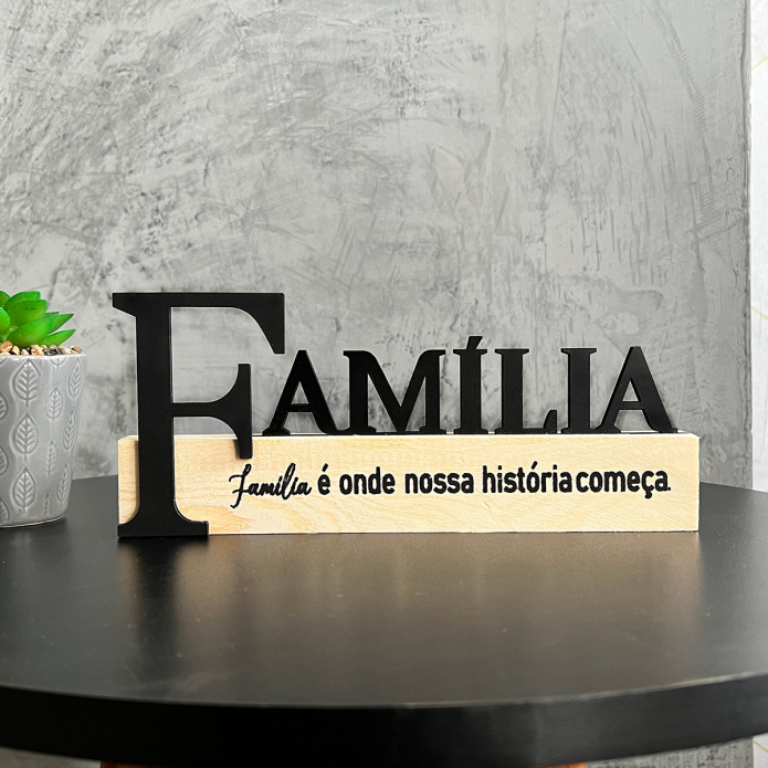 Enfeite Decorativo Família-Preto