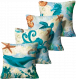 Kit 4 Capas de Almofada - Fundo do Mar