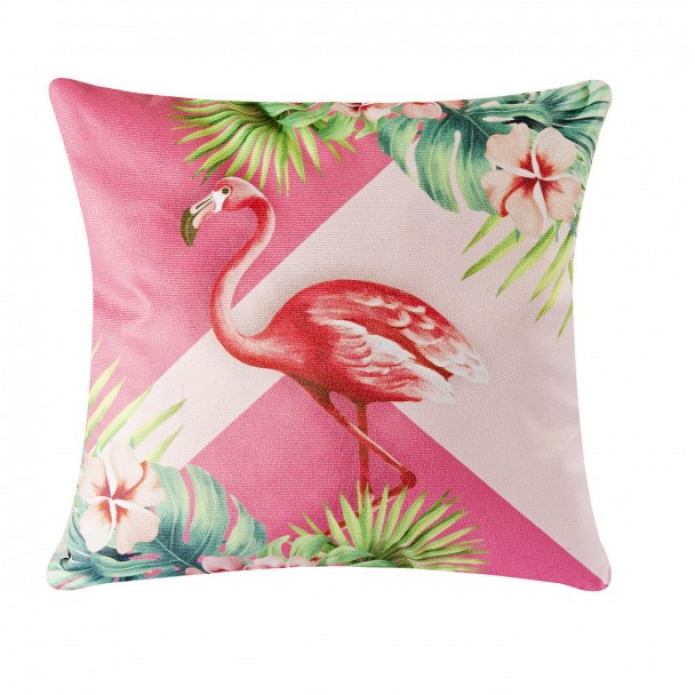 Kit 4 Capas de Almofada Velvet - Flamingo Tropical