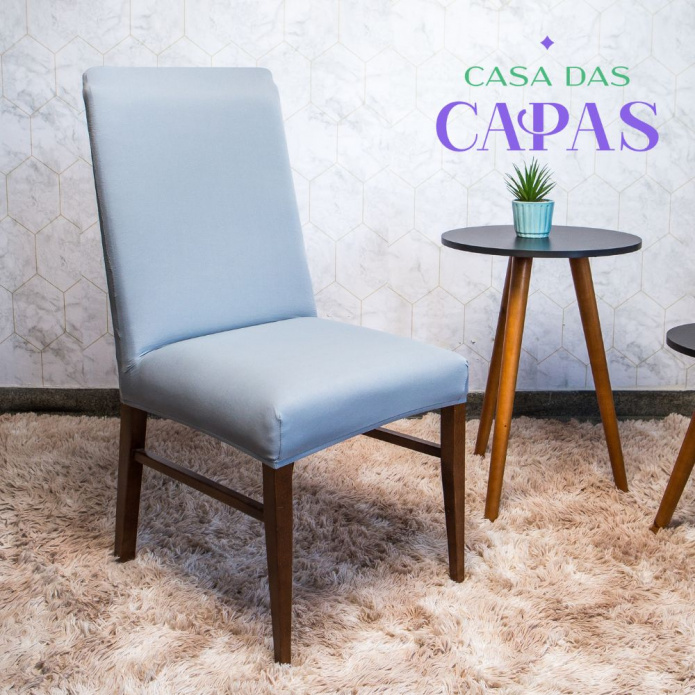 Kit Capa de Cadeira Spandex - Cinza Claro - Vários Lugares