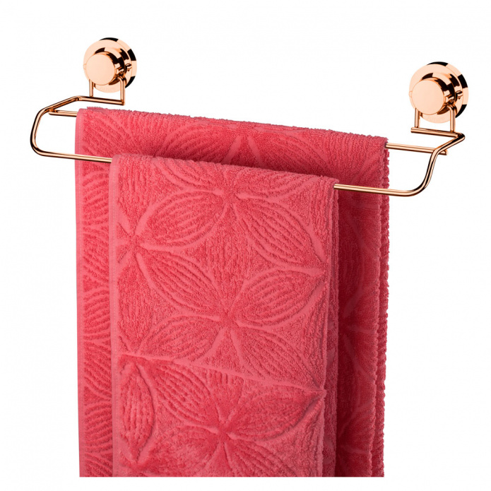 Toalheiro Duplo 45cm Toalha com Ventosa - Rose Gold