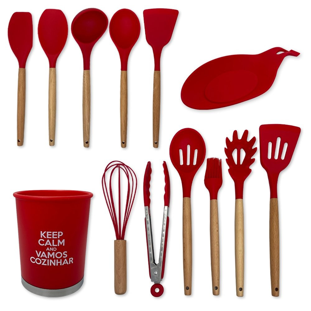 Kit Utensílios De Cozinha Silicone 13 Peças Casadecor 6988