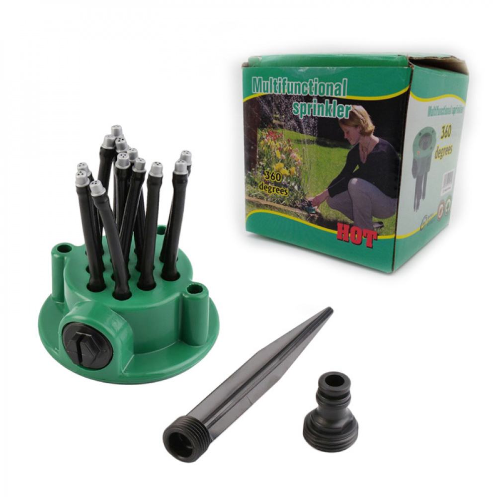 12 Flexible Tubes Water Sprinkler 360 Adjustable Garden Automatic Multi