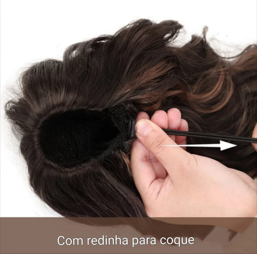 Rabo De Cavalo Cacheado Bio Fibra C/ Tela Coque - Toda loja com até 40%off