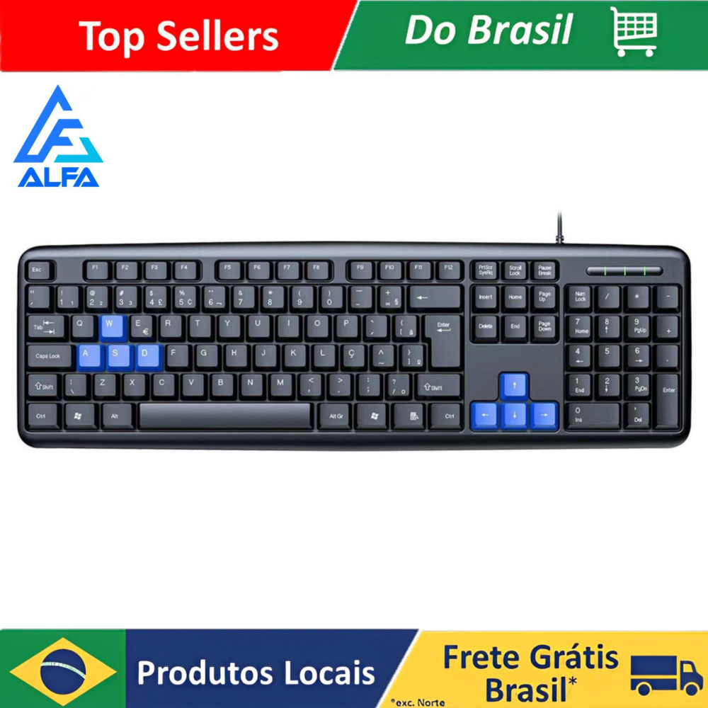 Teclado Usb Abnt2 Padrão Pc Português Cor Preto Celo Tech Brasil A Loja Mais Completa De 6495