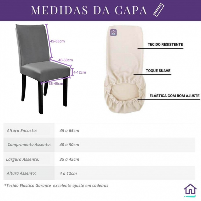 Capa Cadeira Jantar Spandex - Avelã