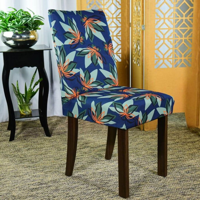 Capa Cadeira Jantar Spandex - Tropical Azul