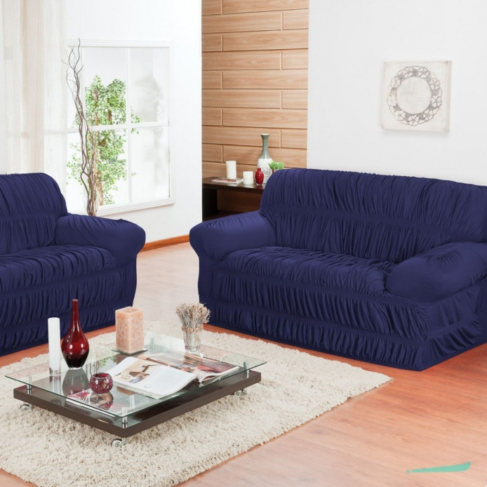Capa de sofá Elasticada Elegance - Azul Marinho