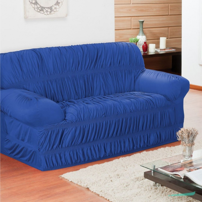 Capa de sofá Elasticada Elegance - Azul Marinho