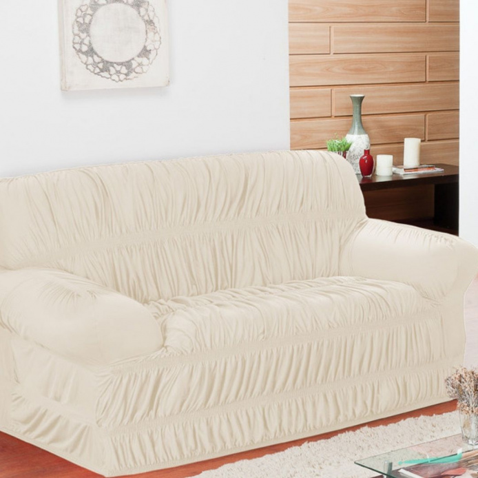 Capa de sofá Elasticada Elegance - Branco