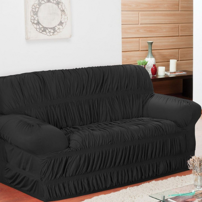 Capa de sofá Elasticada Elegance - Preto