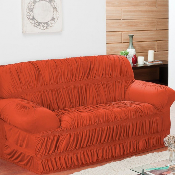 Capa de sofá Elasticada Elegance - Tabaco